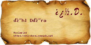 Öhl Dóra névjegykártya